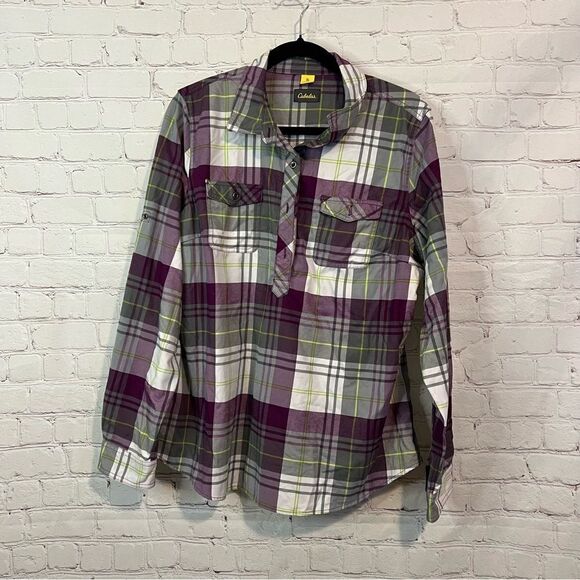 Cabela’s Half Button Down Plaid Shirt size XL - Picture 1 of 7